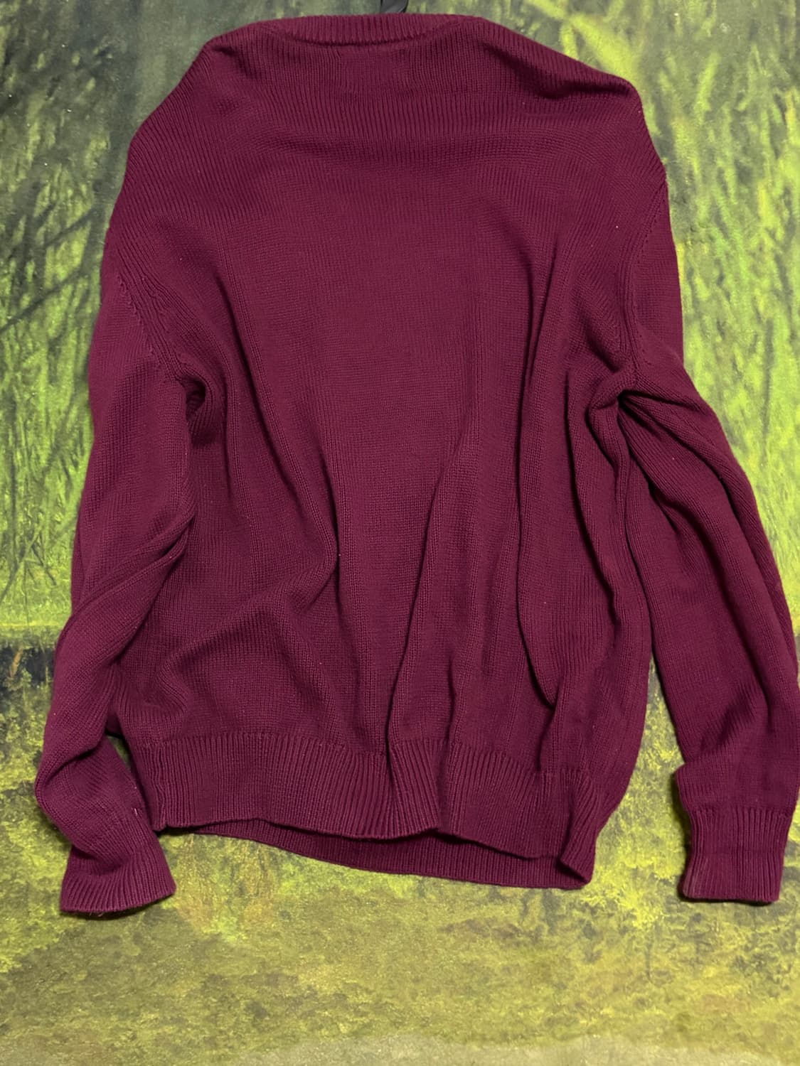 스투시 s 컬리 니트 버건디 티셔츠 상품이미지2