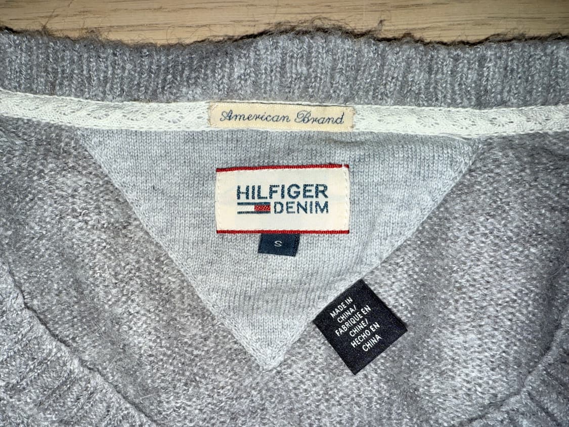 타마힐피거 데님 여성 성조기 니트 (그레이) S 상품이미지3