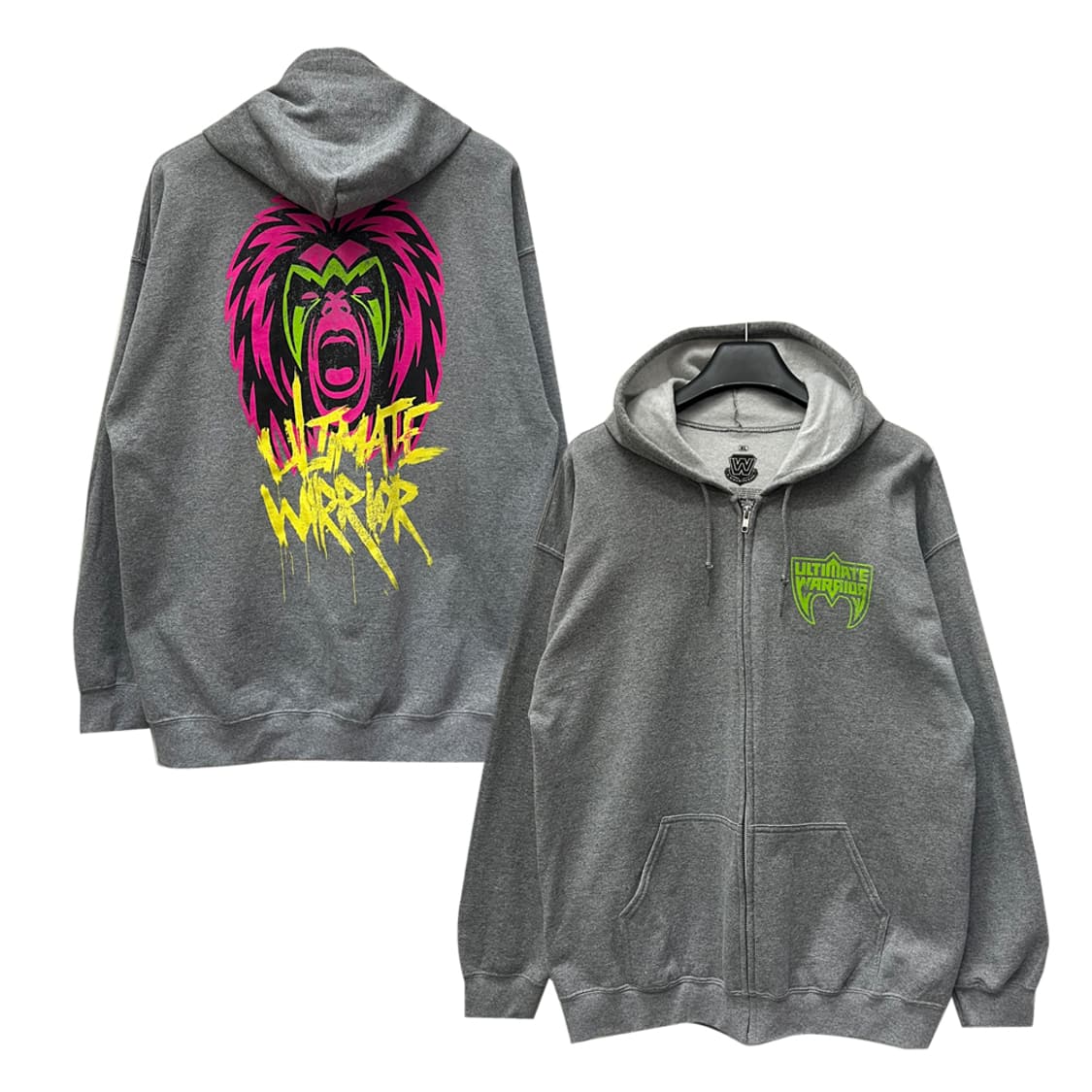 WWE 레전드 얼티밋 워리어 마스크 플리스 후드 집업 XL 상품이미지1