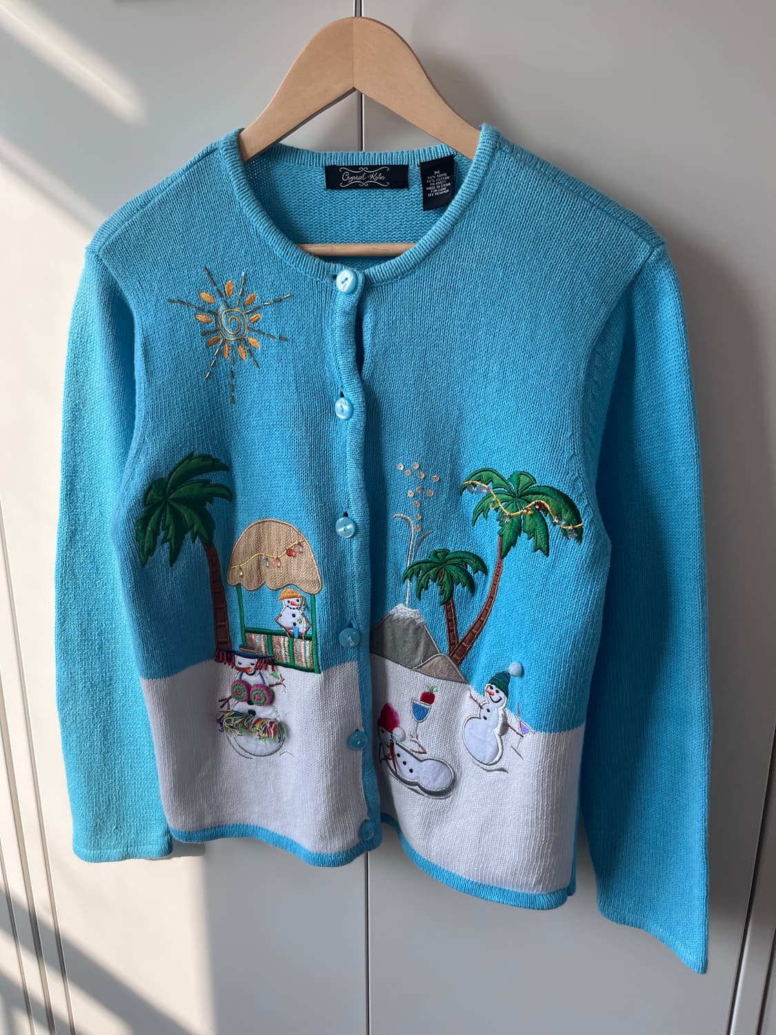 Crystal kobe 눈사람 여름휴가 풍경 니트 가디건  상품이미지7