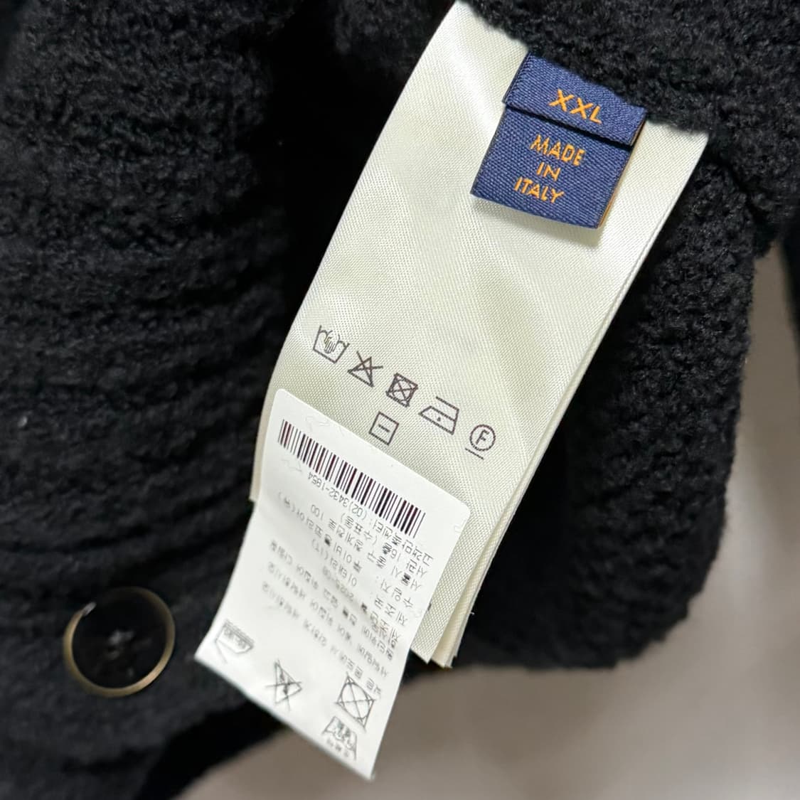 [새상품/2XL] 25FW 루이비통 청키 인타르시아 니트 가디건 블랙 상품이미지7