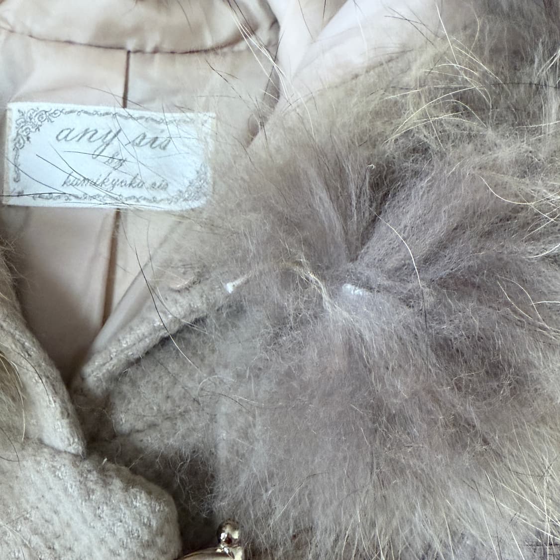 Anysis by Kumikyoku sis 라떼갸루 로걀 버클 퍼코트 상품이미지6