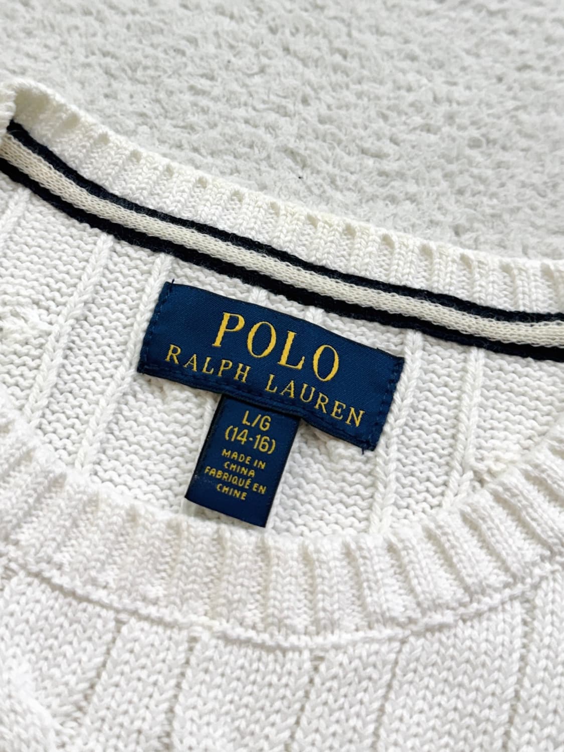 폴로 화이트 케이블 니트 상품이미지4