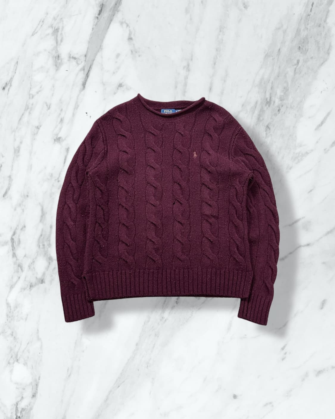 폴로 랄프로렌 메리노 울 버건디 니트  상품이미지1