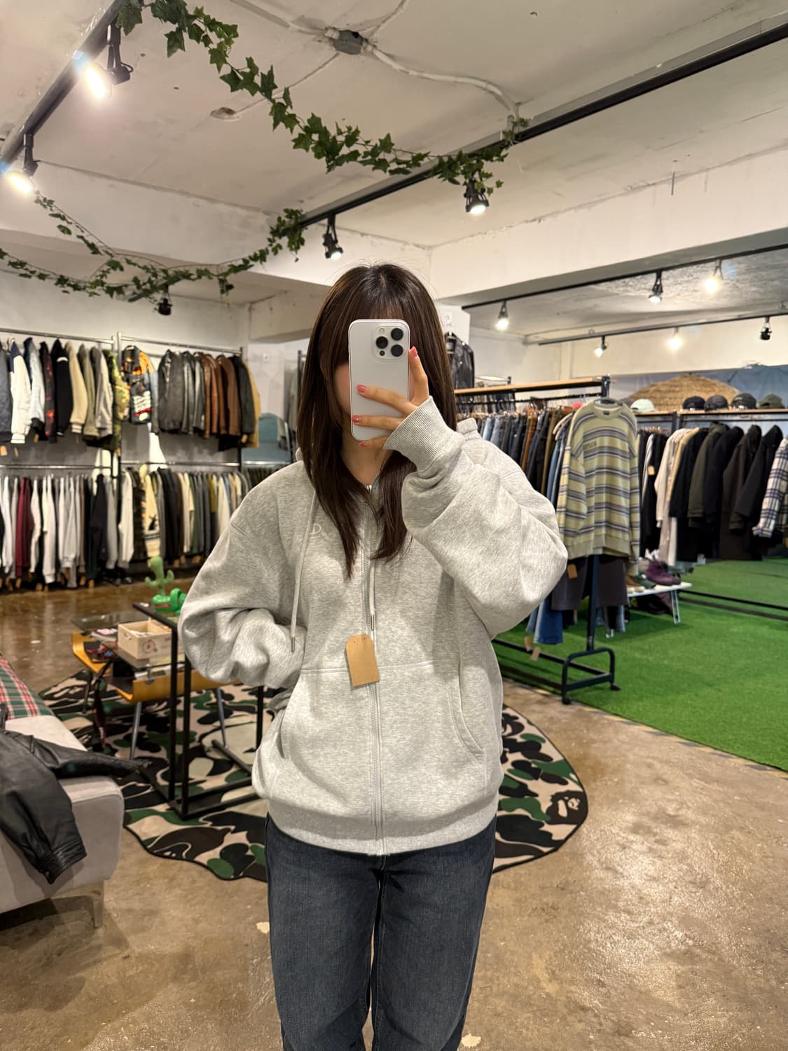 챔피온 후드집업 화이트그레이 상품이미지3