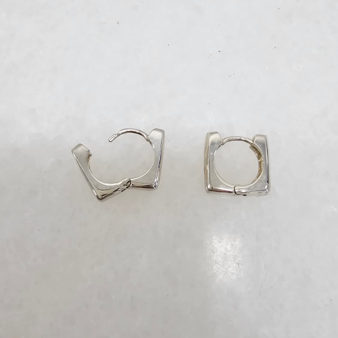 925silver 실버 사각 링 귀걸이 상품이미지2