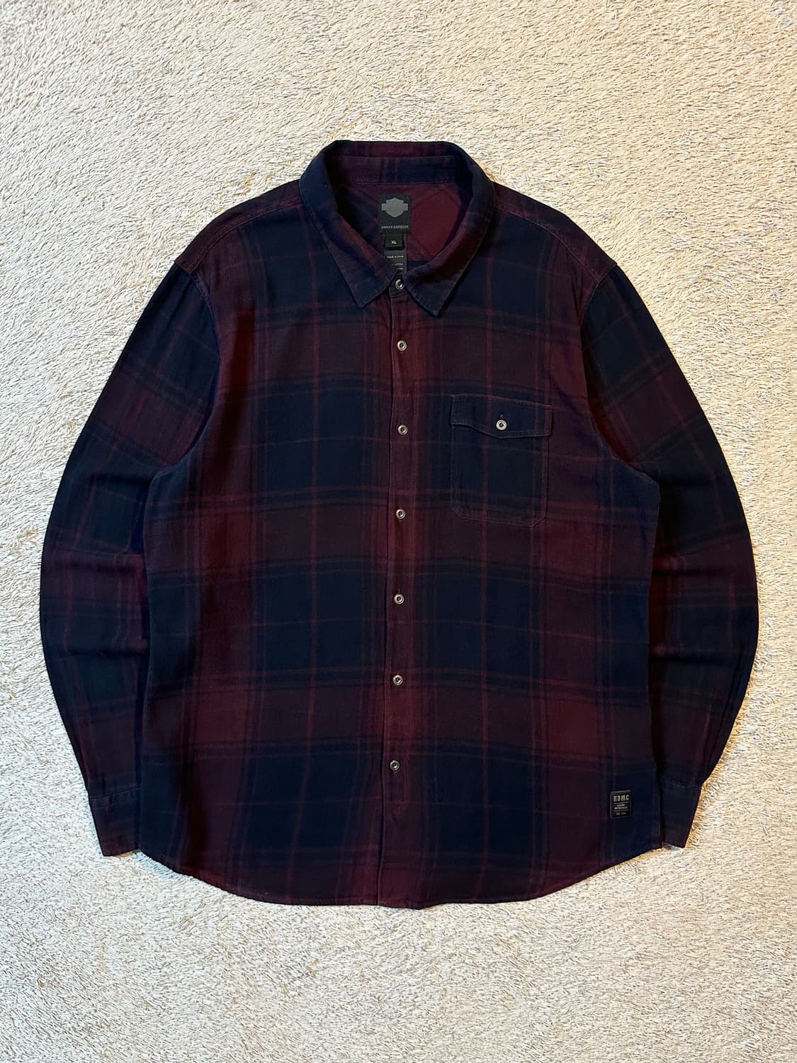 희귀) 할리데이비슨 원포켓 HDMC 플란넬 체크셔츠 상품이미지1