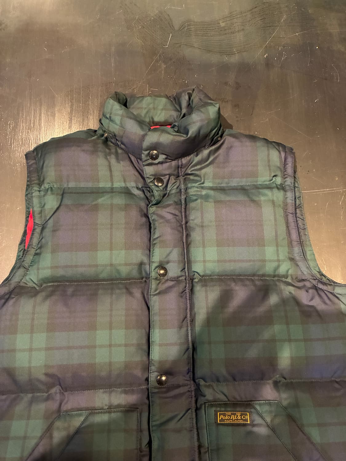 L) 폴로 타탄체크 조끼 패딩 상품이미지7