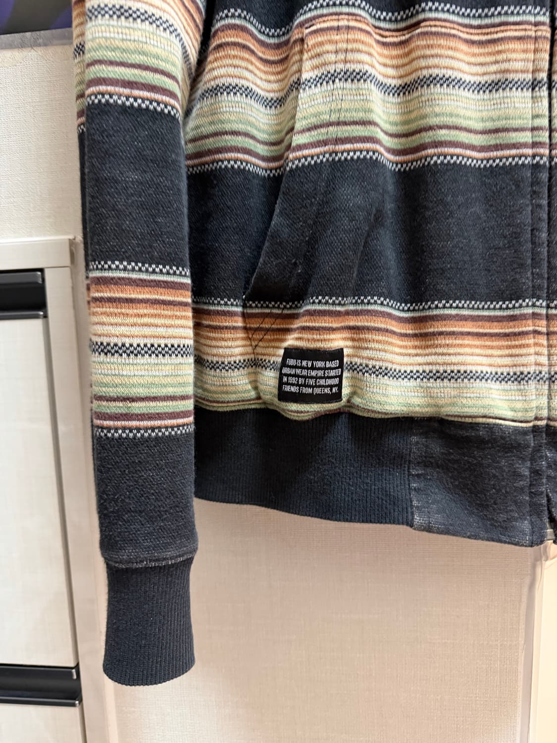 후부 배색 스트라이프 후드집업 상품이미지2