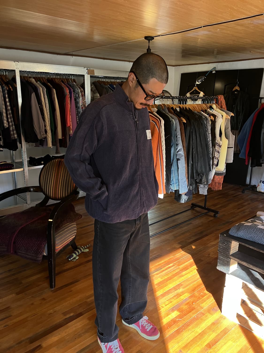 [vintage]90-00s Avirax 니트 집업 상품이미지5