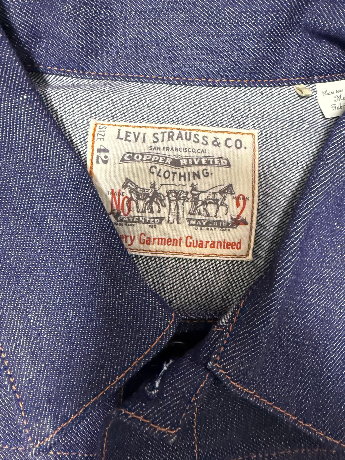리바이스 빈티지 클로딩 LVC 1920s LOT 213 데님 자켓 M 상품이미지5