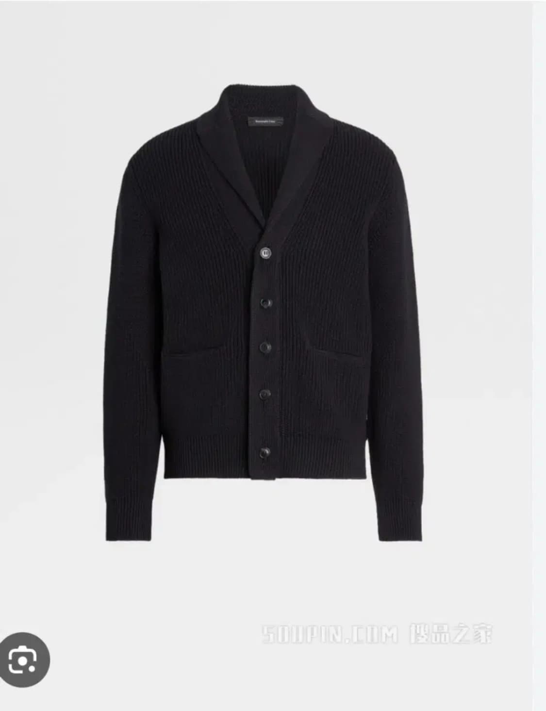 제냐 코튼 실크 숄카라 가디건 54 블랙 상품이미지1