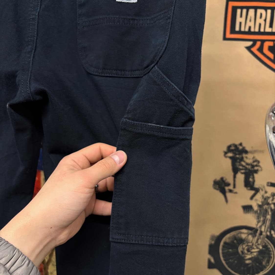 칼하트 오리지널 스트레이트 더블니 카펜터 데님 블랙진 N385 상품이미지6