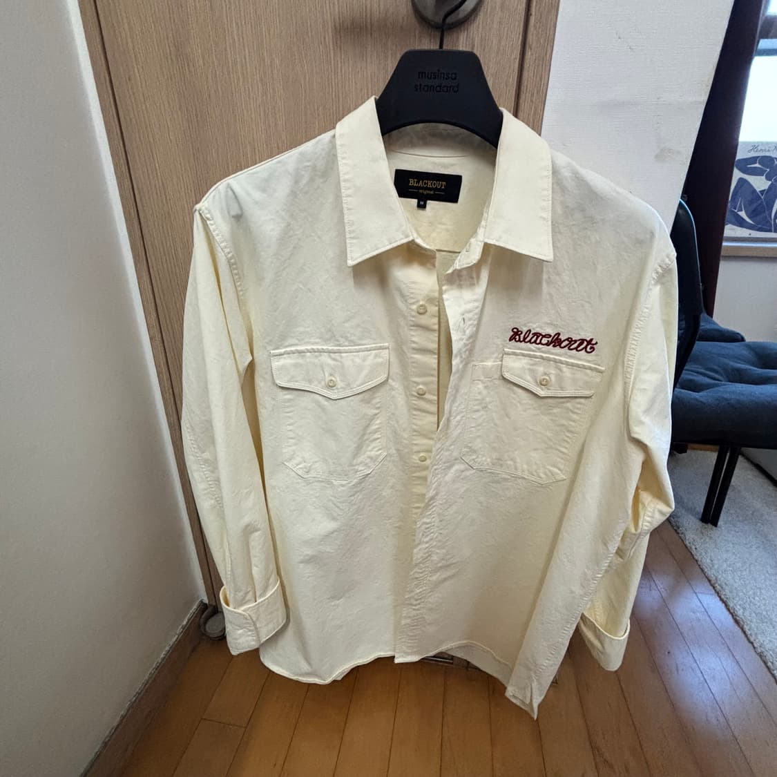 블랙 아웃 아이보리 워크 셔츠 M 상품이미지1
