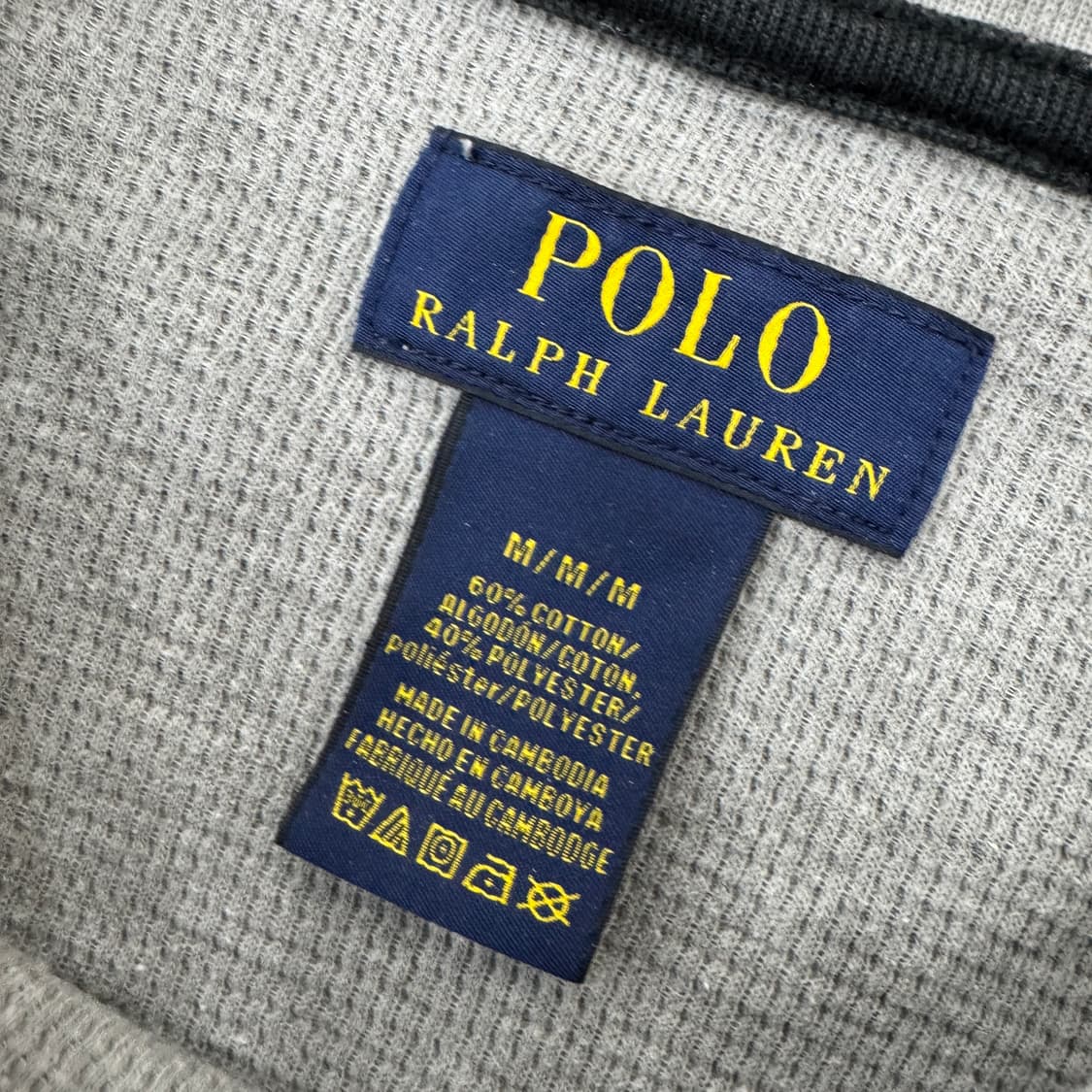 M 폴로 랄프로렌 그레이 라운드 와플 티셔츠  상품이미지4