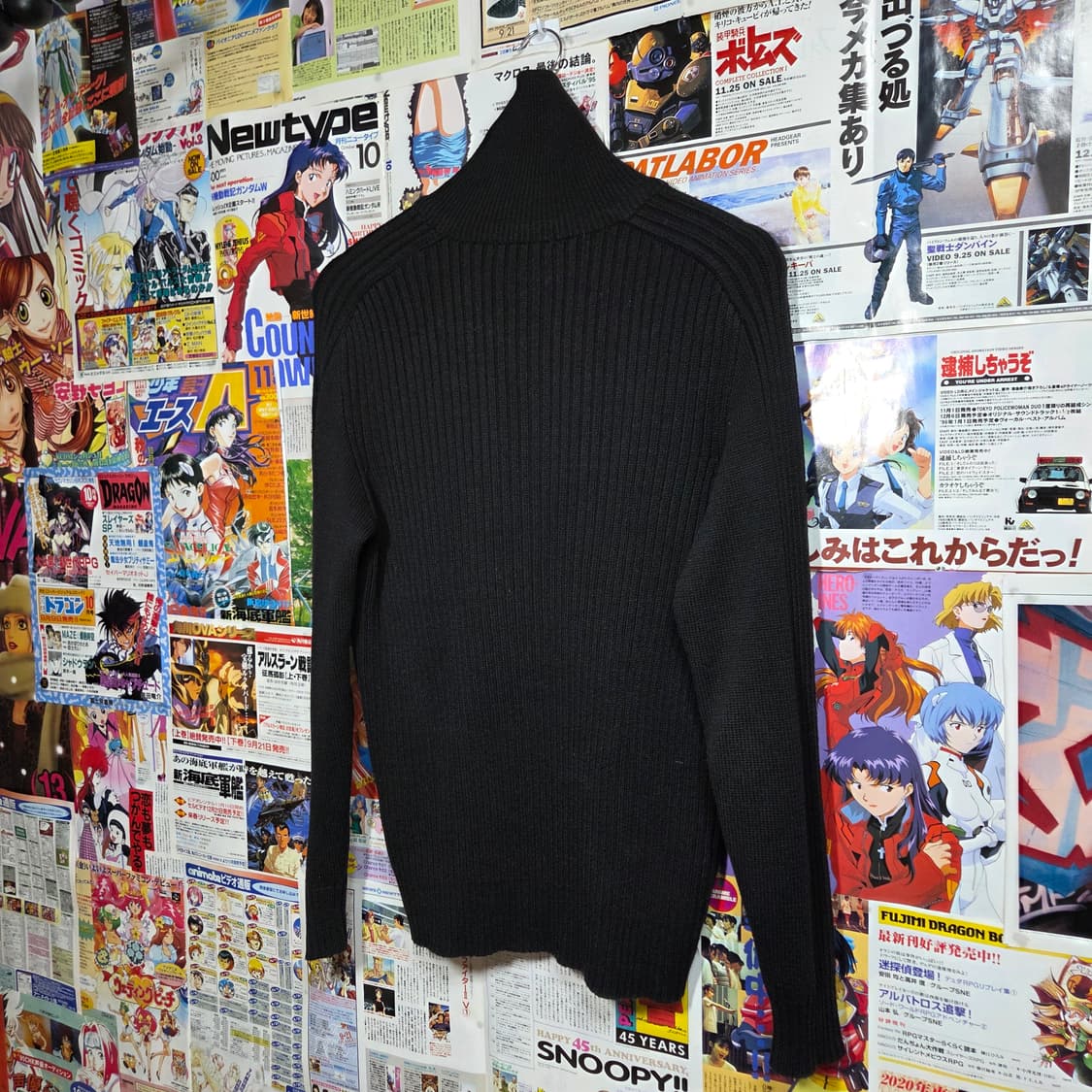 블랙 반집업 하이넥 펑크 락시크 골지 니트 상품이미지5