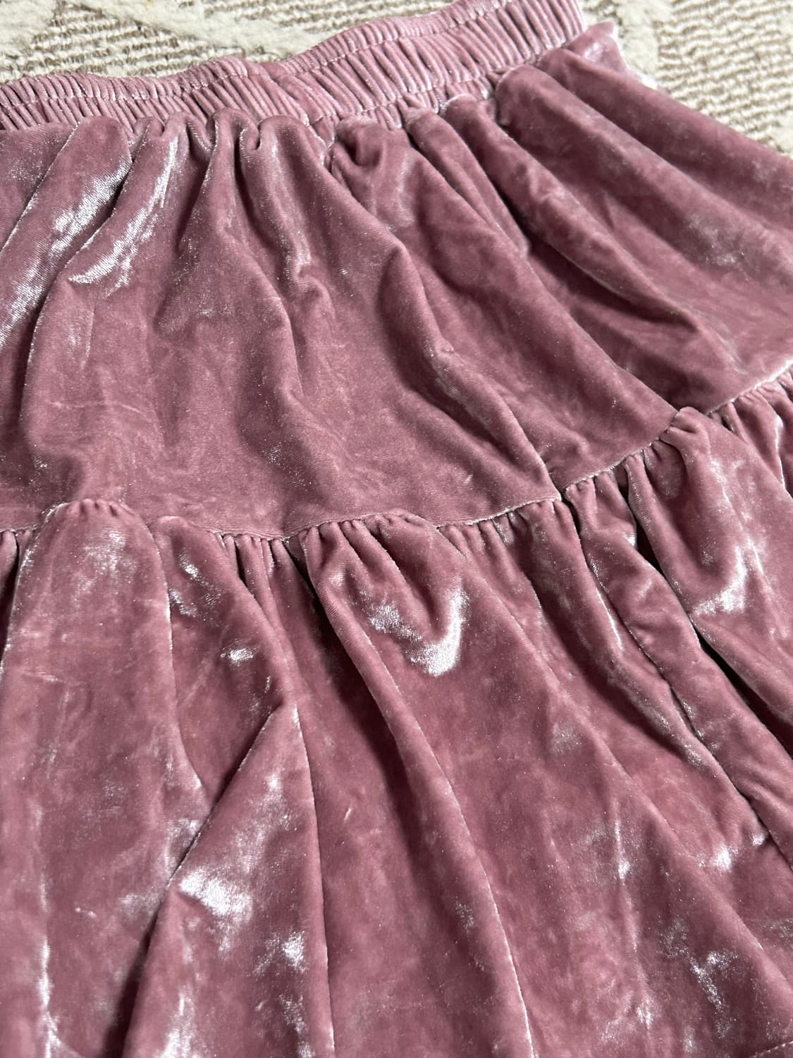 핑크 벨벳 글리터 스커트 모리 라떼걀 페어리 상품이미지2