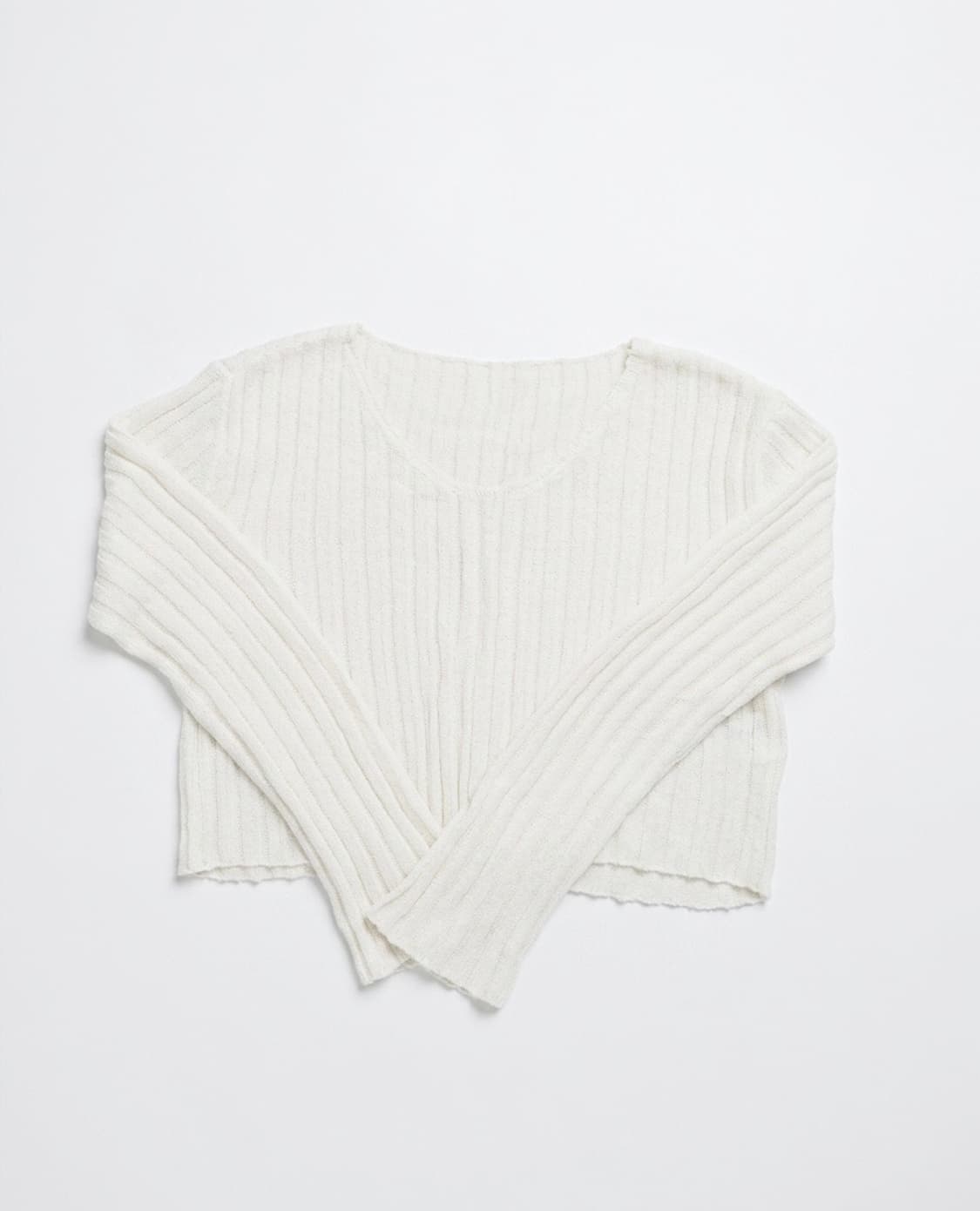 [빠른배송] 아이보리 크롭 시스루 니트 상품이미지1