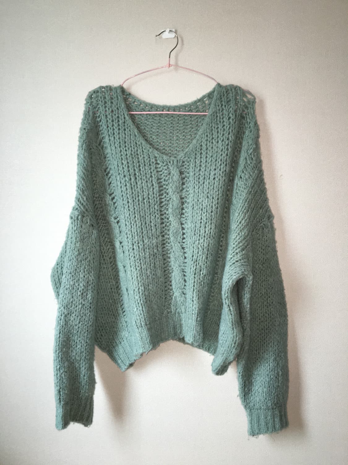 민트 오버핏 니트탑 상품이미지2