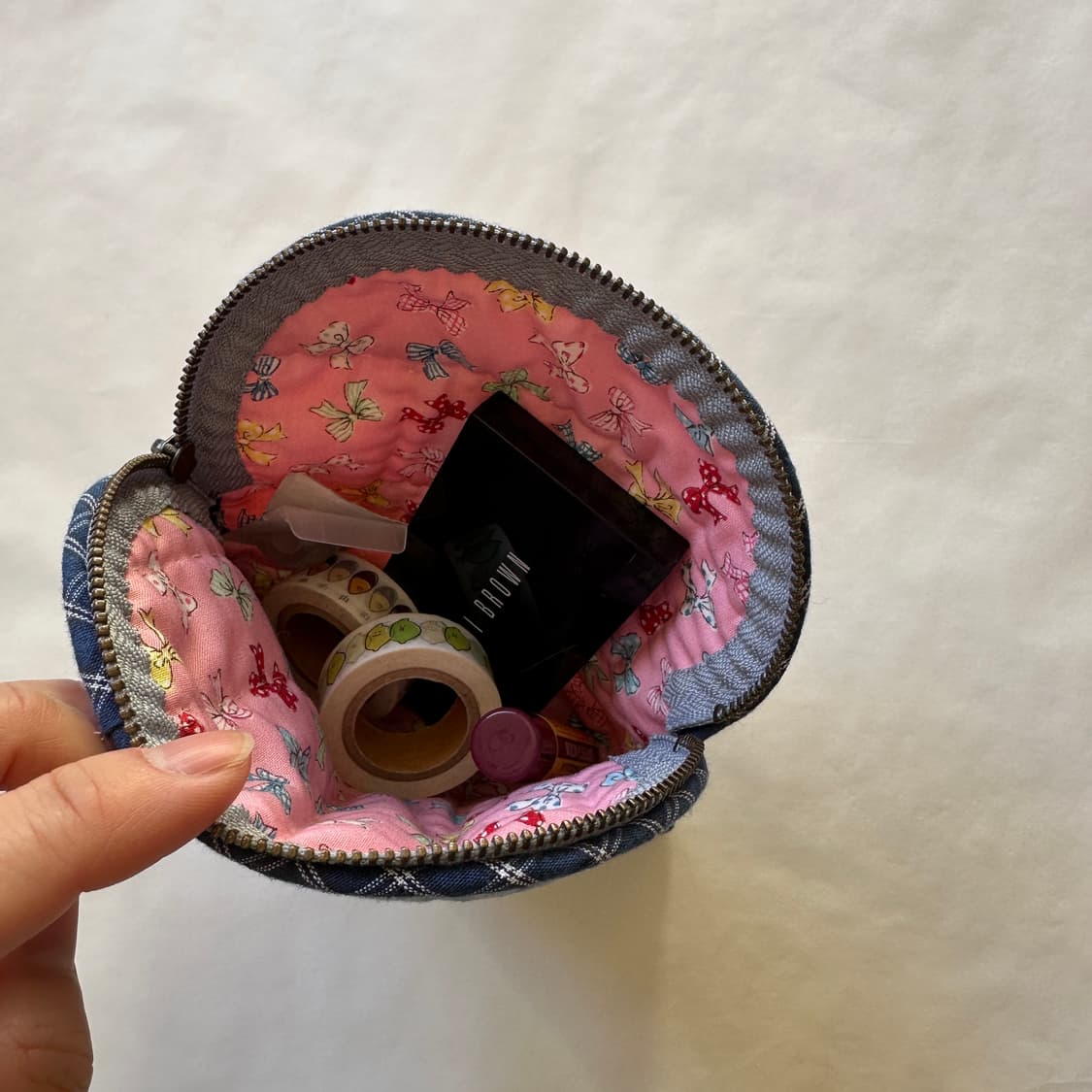 키티 납작 큰 파우치 / 핸드메이드 / 상품이미지4