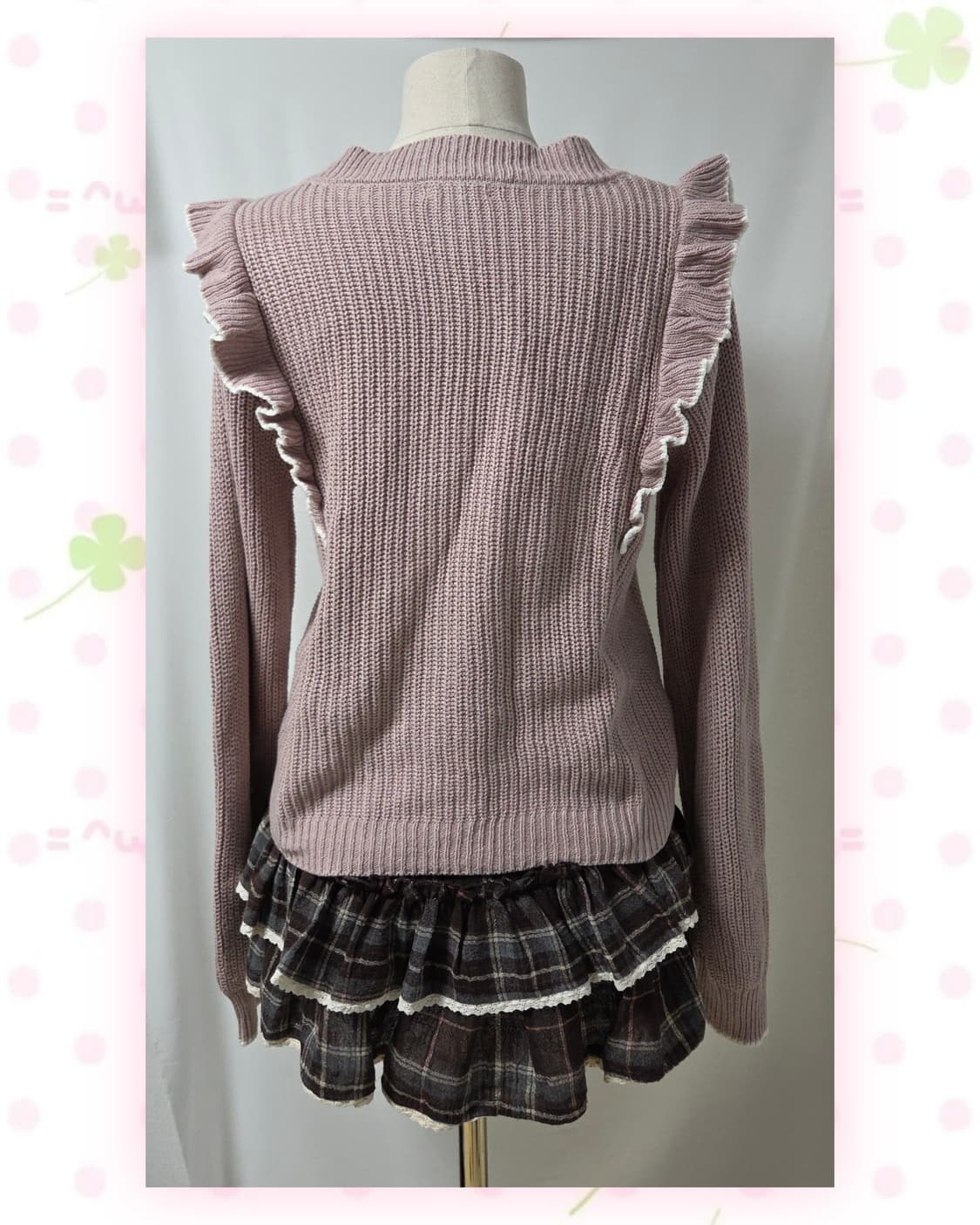 엑시즈팜 더스티핑크 니트 상품이미지4