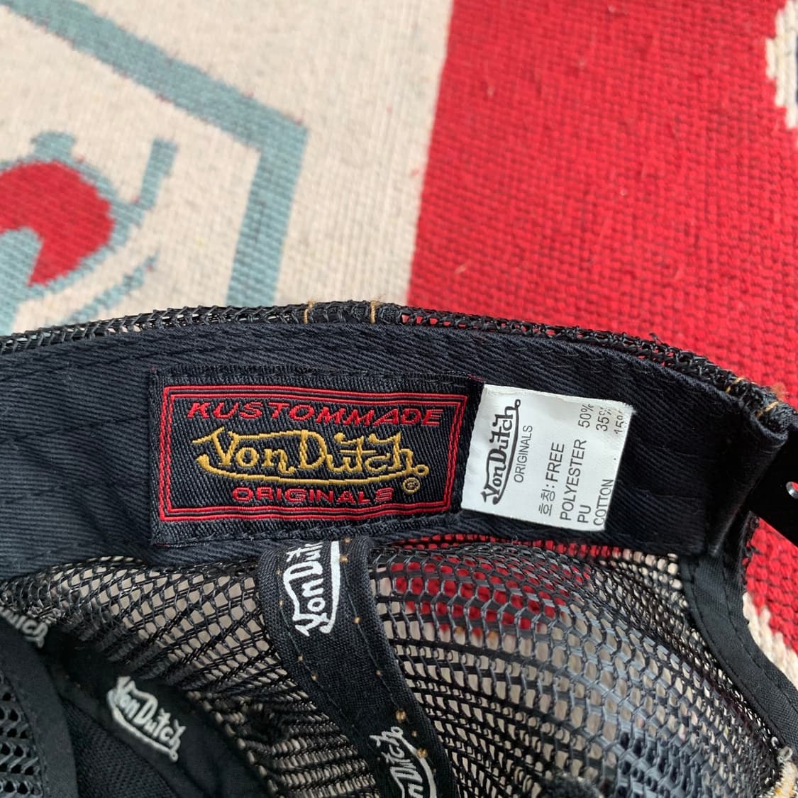 VONDUTCH 본더치 페이크 레더 유광 메쉬 트러커캡 모자 상품이미지6