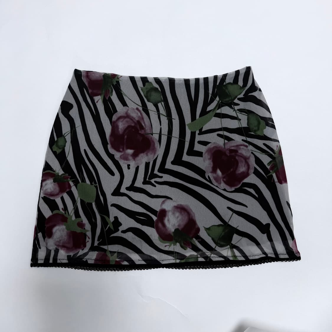 Spooning 지브라 장미 미니스커트 상품이미지1
