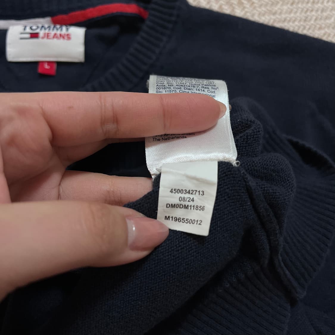 [정품] 타미 네이비 라운드 니트 [ L ] 상품이미지5