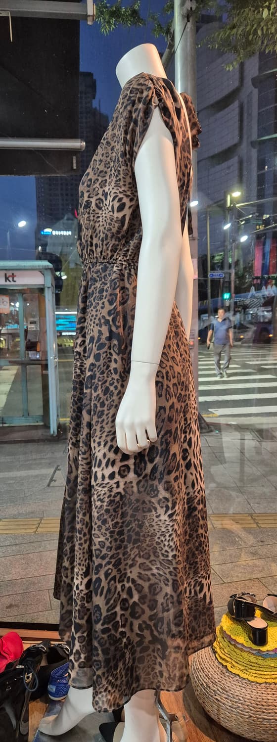 호피무늬 롱원피스 55 66 상품이미지4