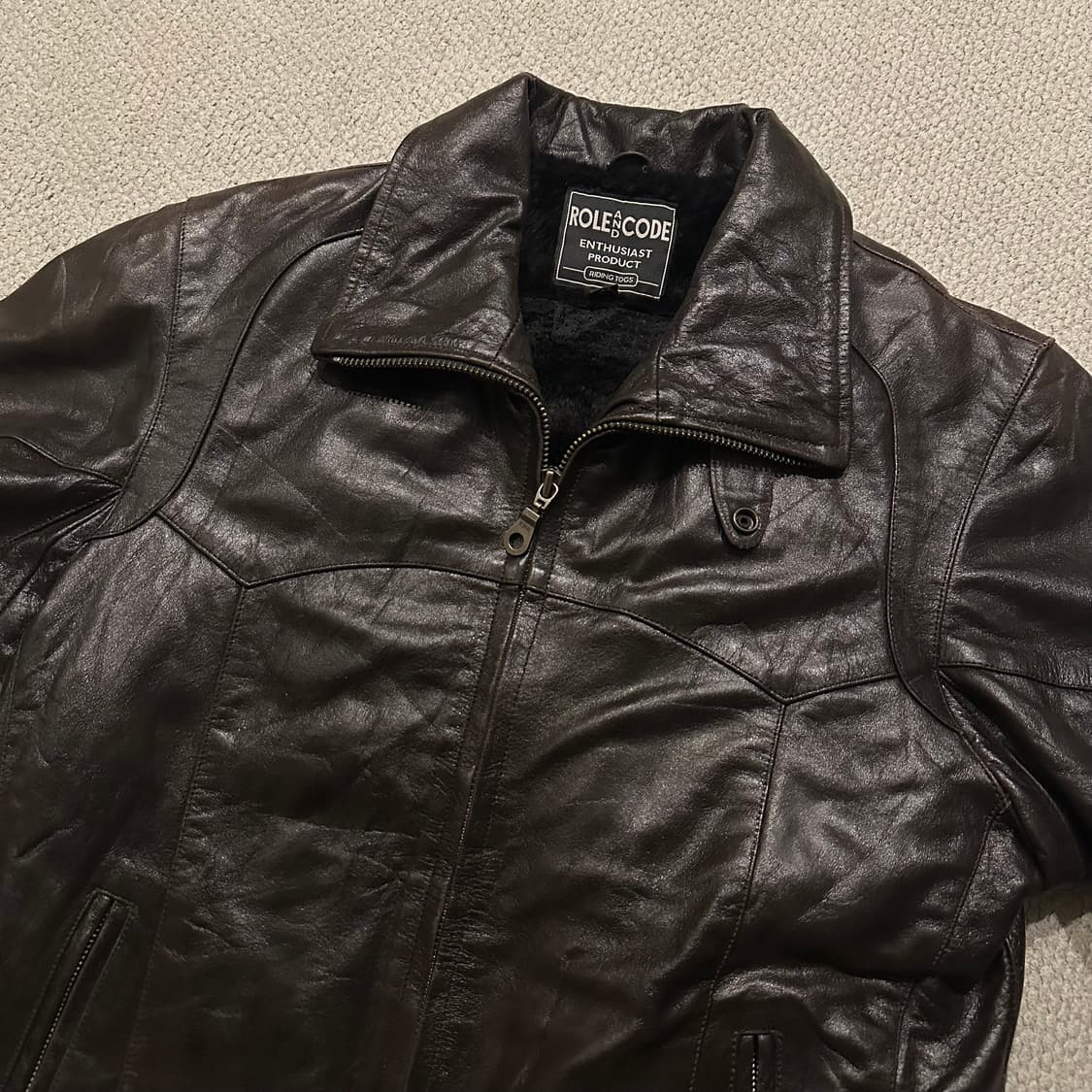 ROLE AND CODE 램스킨 레더 자켓 상품이미지4