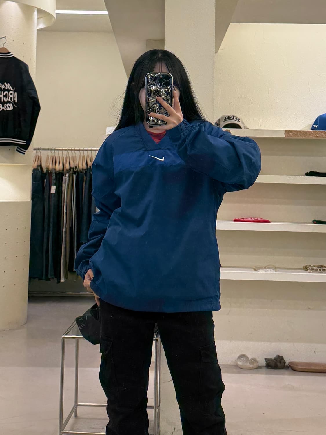 나이키 빈티지 스우시 윈드브레이커 V넥 U1661 상품이미지1