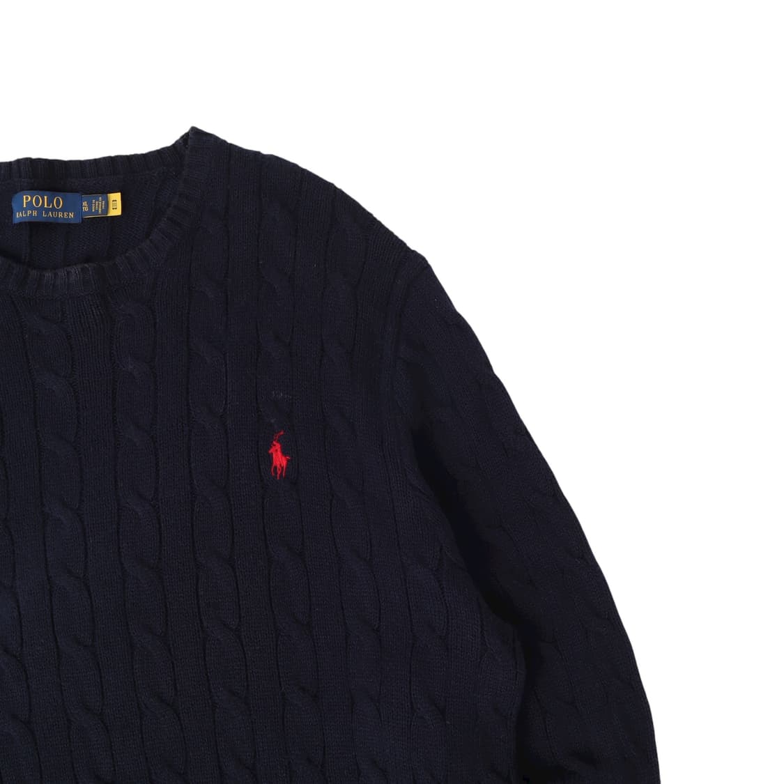 폴로 랄프로렌 QR 네이비 케이블 니트 스웨터 상품이미지3