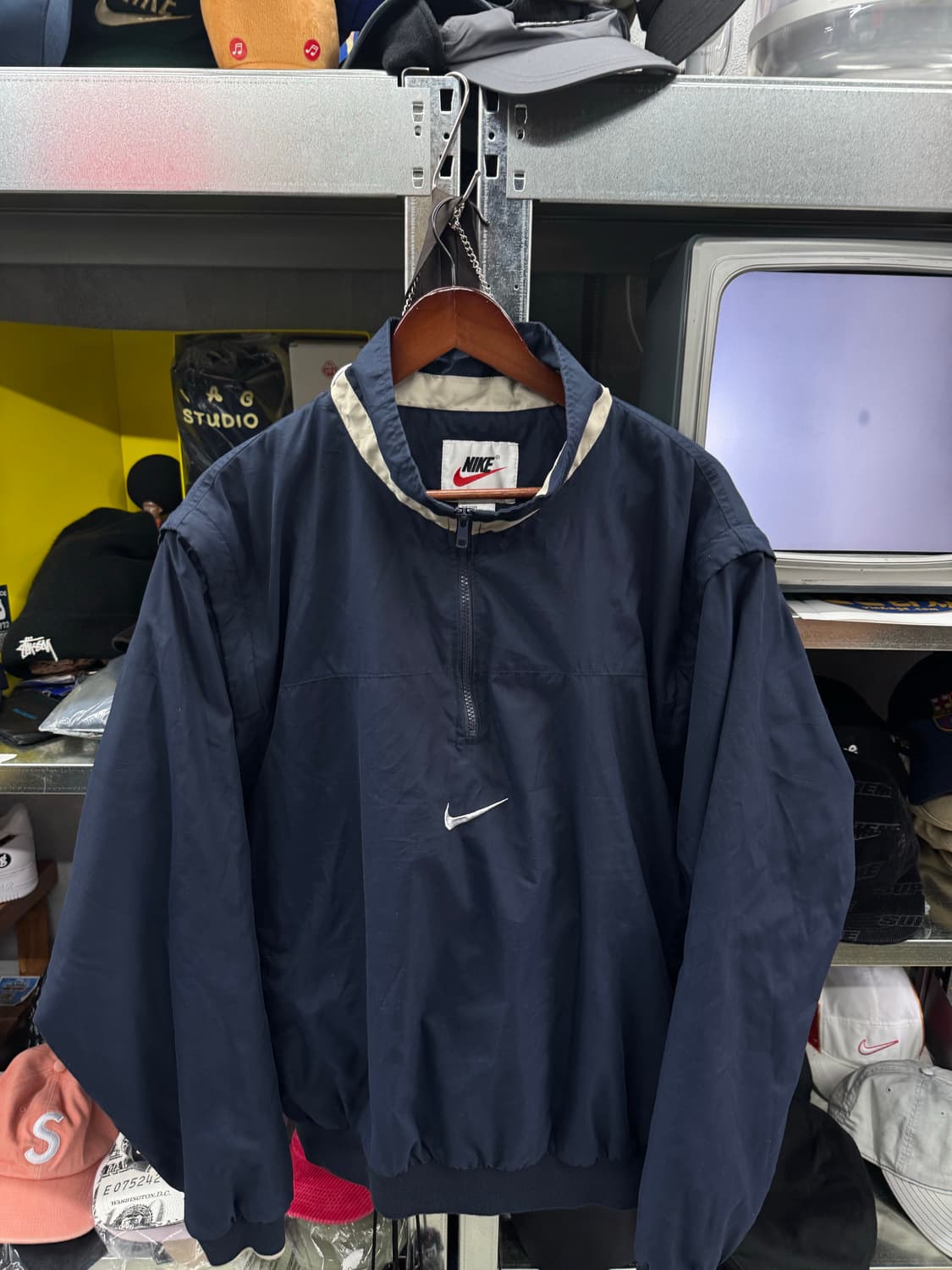 90년대 올드스쿨 나이키 아노락 반집업 상품이미지1