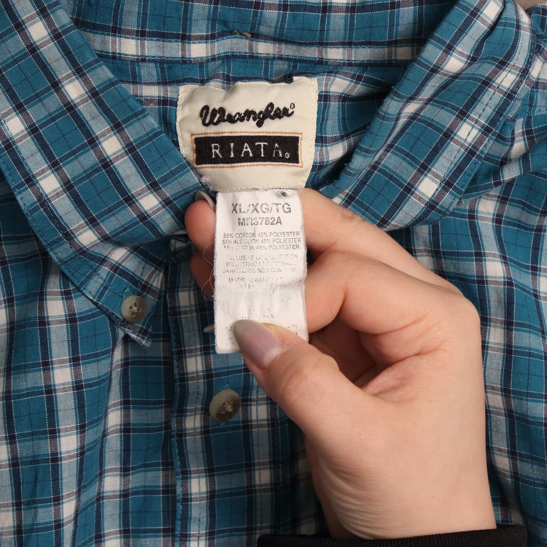 90's 랭글러 체크 워크셔츠 A1569 상품이미지4