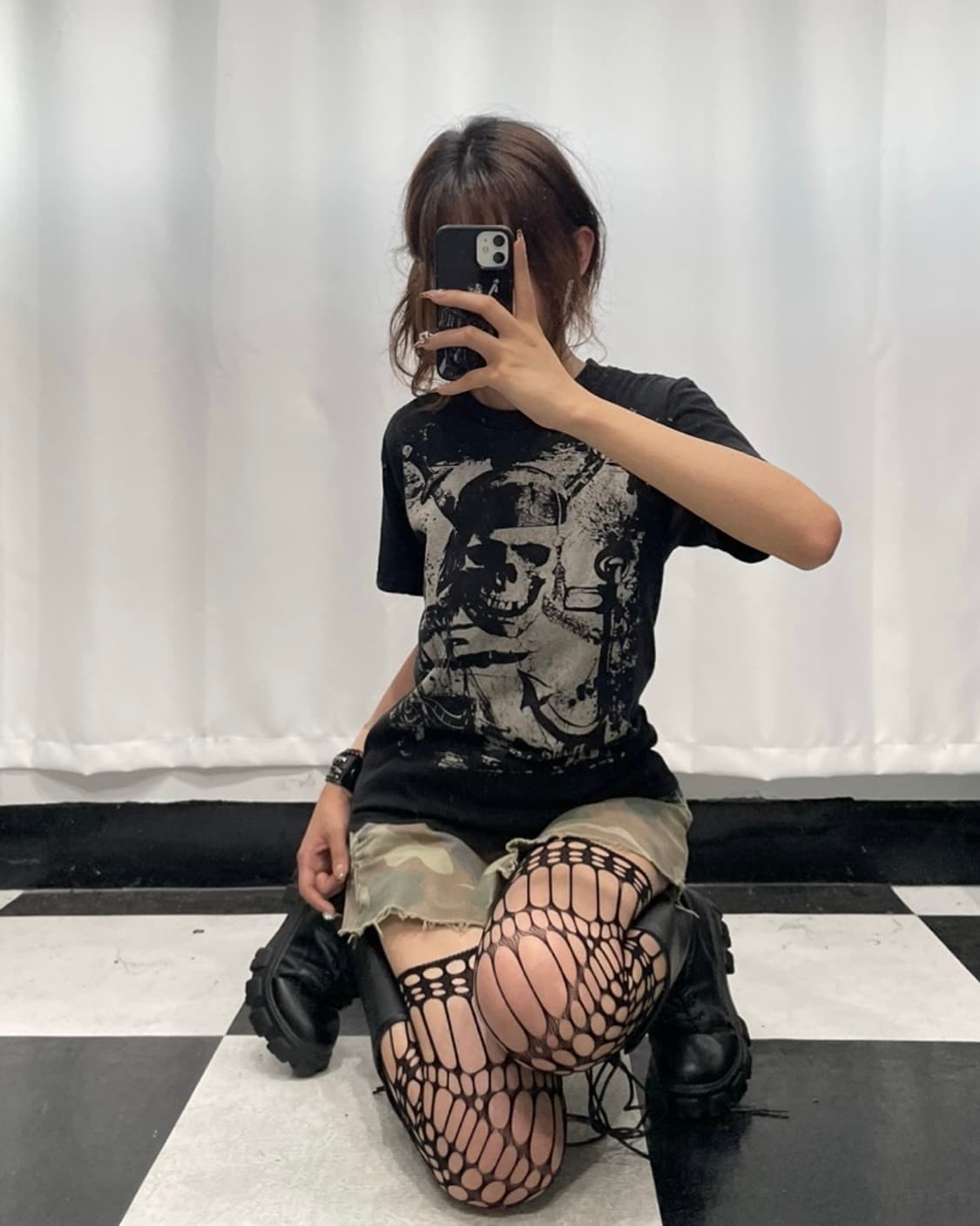🎸블랙 스컬 프린팅 티셔츠🎸 상품이미지1