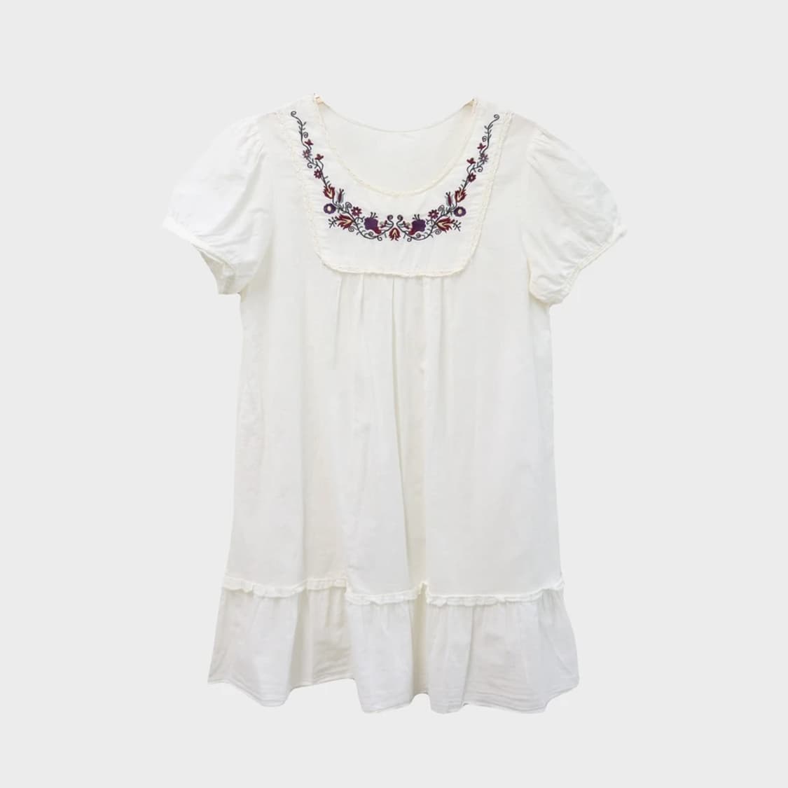 SHINE 모리룩 플라워 자수 반팔 원피스 66319 상품이미지1