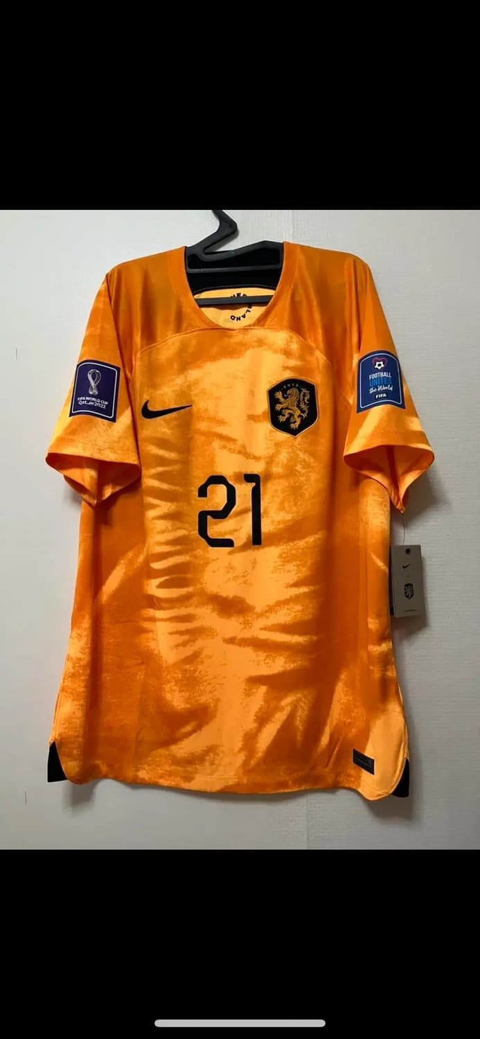 네덜란드 22 카타르 월드컵 유니폼 프랭키 데용 마킹 L 상품이미지1