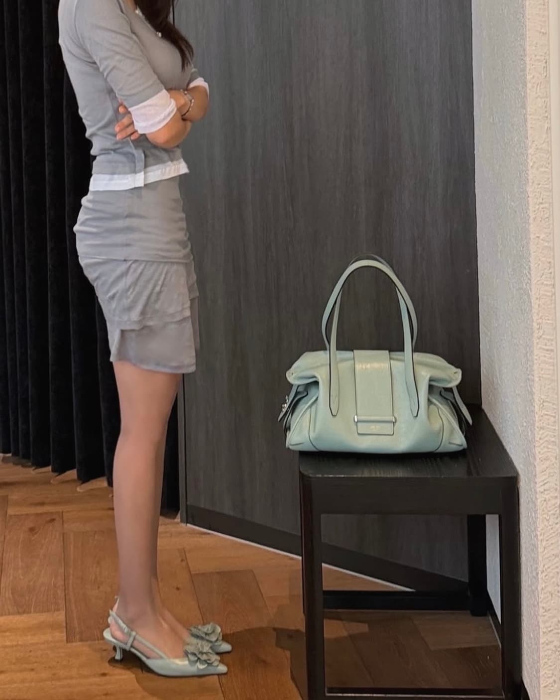 [XS,S]기마구아스 Gemma 레이어드 스커트/그레이 상품이미지6