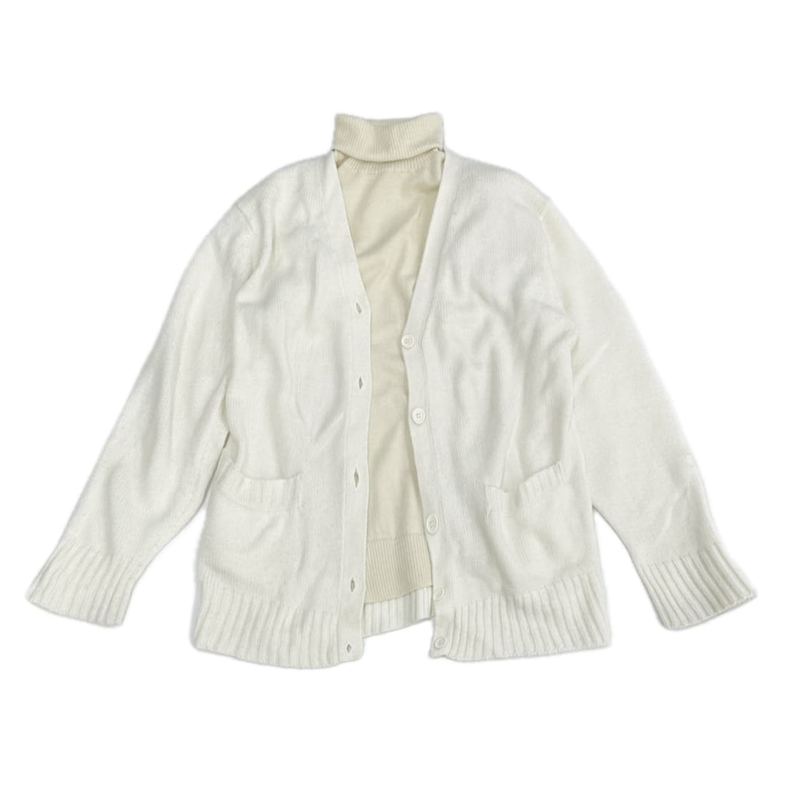 ❄️사와코 겨울 데이트 코디세트❄️ 가디건 체크 미디스커트 아이보리 상품이미지2