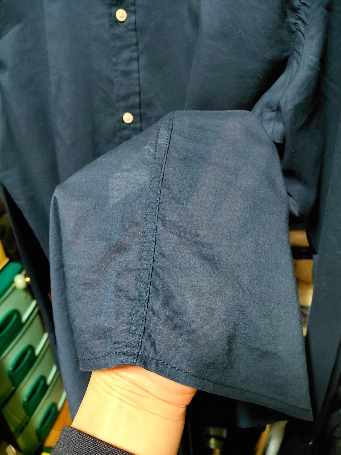 [자라]여름용  네이비 아사면 셔츠 L사이즈 상품이미지7