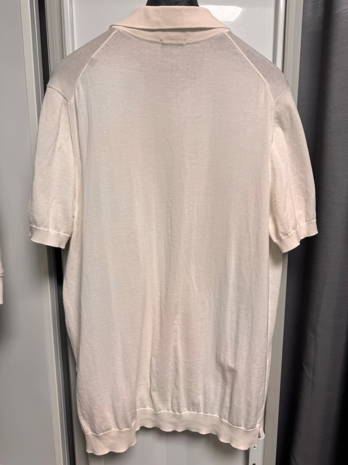 드루모어 와이드 오픈카라 폴로니트 아이보리 52 상품이미지5