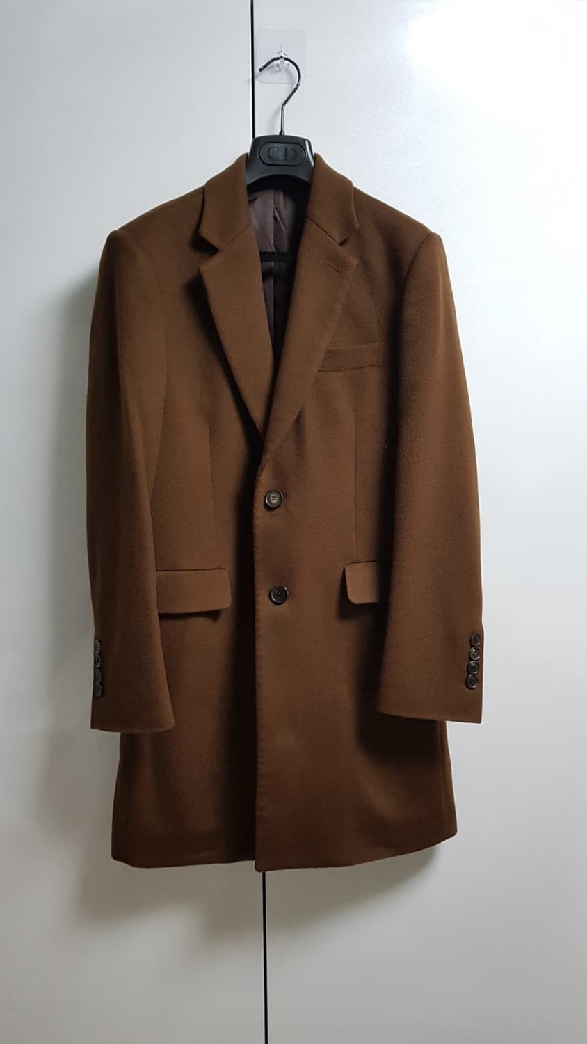 지이크 콜롬보 캐시미어 100% 다크 브라운 싱글코트 상품이미지3