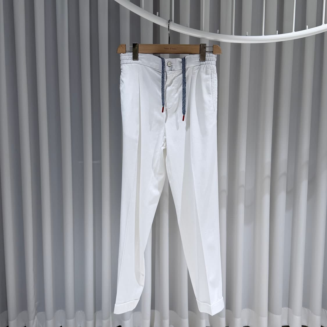 (A+/32) / 키톤 드로스트링 울 코튼 린넨 트레이닝 팬츠 화이트 상품이미지1