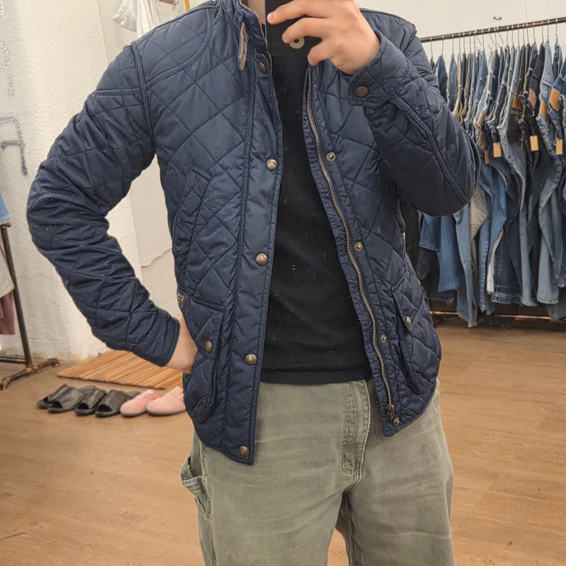 폴로 퀼팅 자켓 네이비 s 상품이미지8