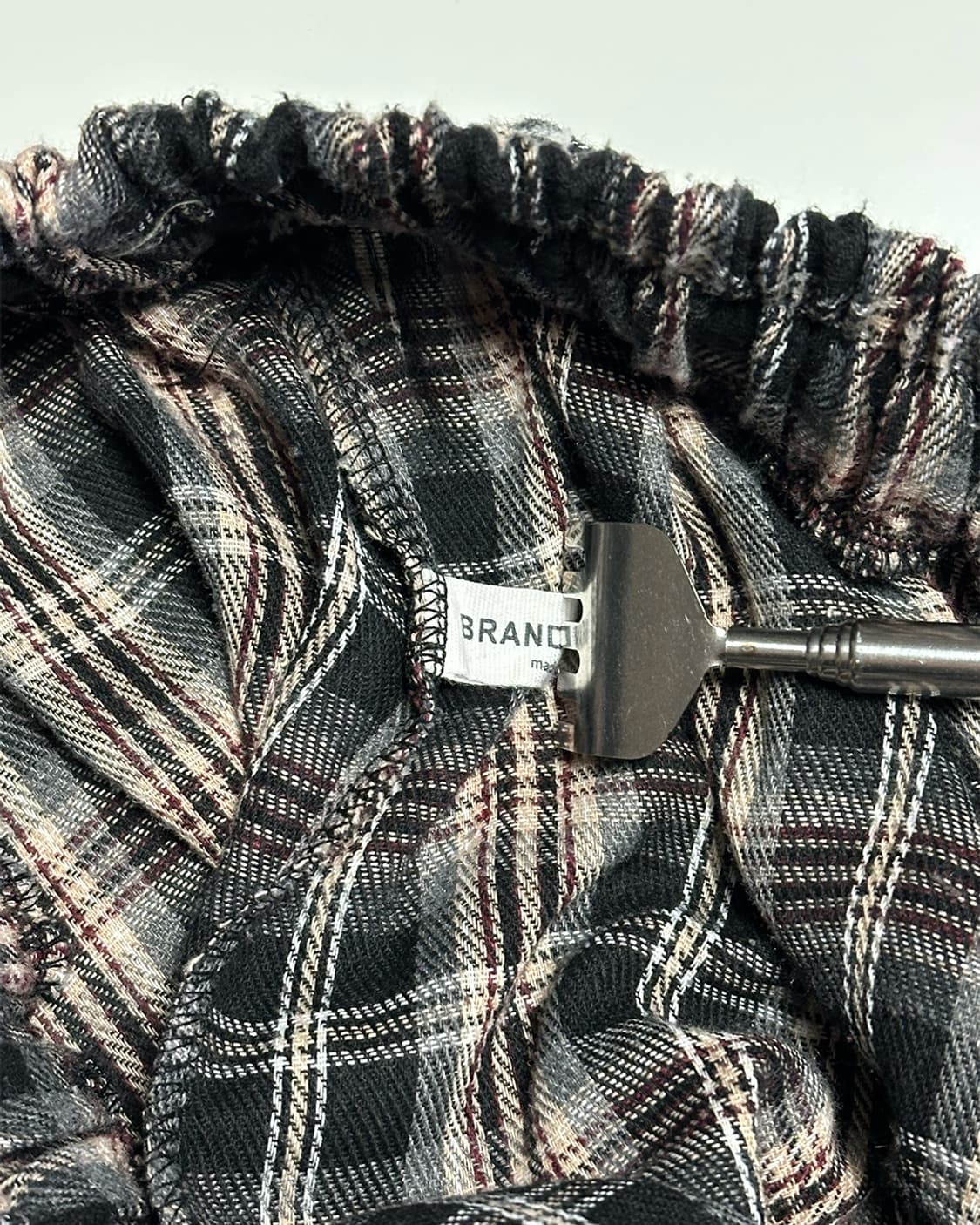 빈티지 체크 밴딩 스커트 상품이미지3