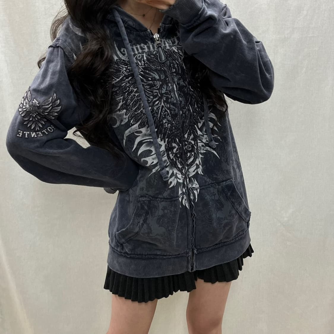 빈티지 프린팅 후드 집업/#3526 상품이미지3