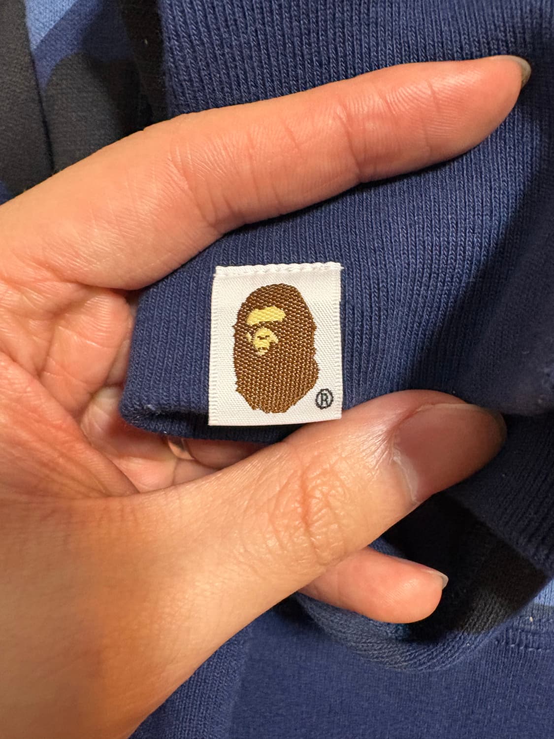 크림구매/실착1회)베이프 샤크후드집업 청계 XL/택, 쇼핑백 포함 상품이미지9