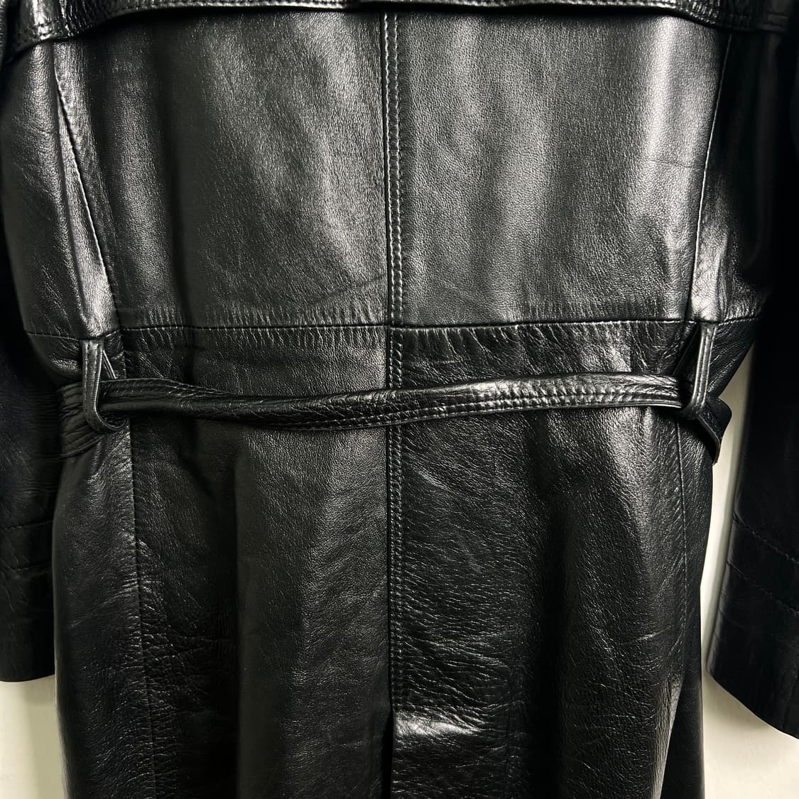 VTG 빈티지 블랙 양가죽 트렌치 코트  상품이미지7