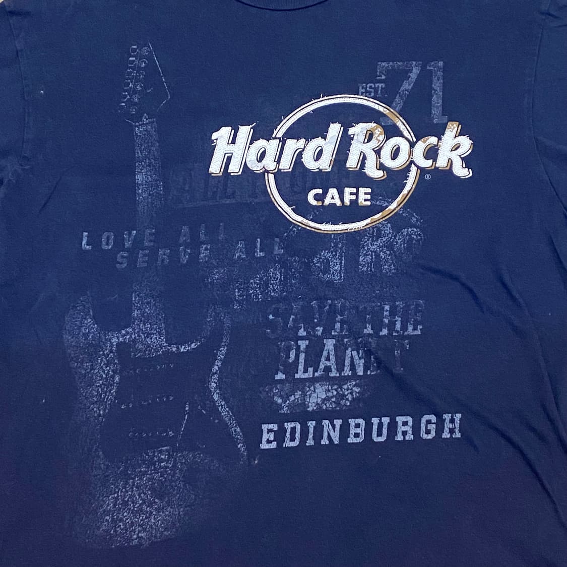 미국 빈티지 하드락 카페 에든버러 투어티 락티셔츠 반팔티 상품이미지3