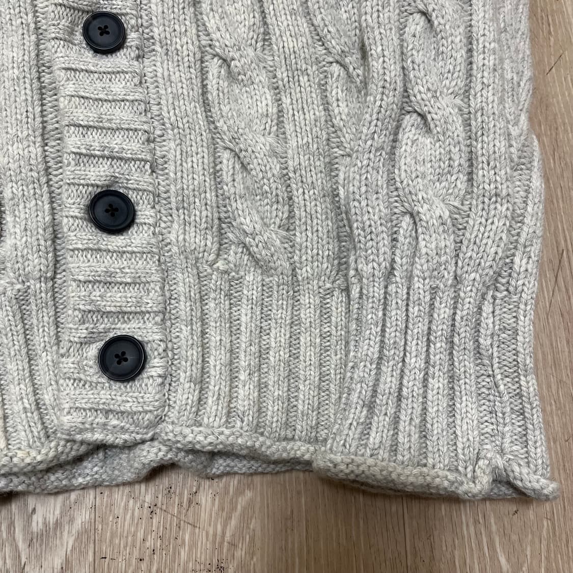 RESUME COMPANY  숄카라 꽈배기 울 니트 가디건 L(100) 상품이미지6